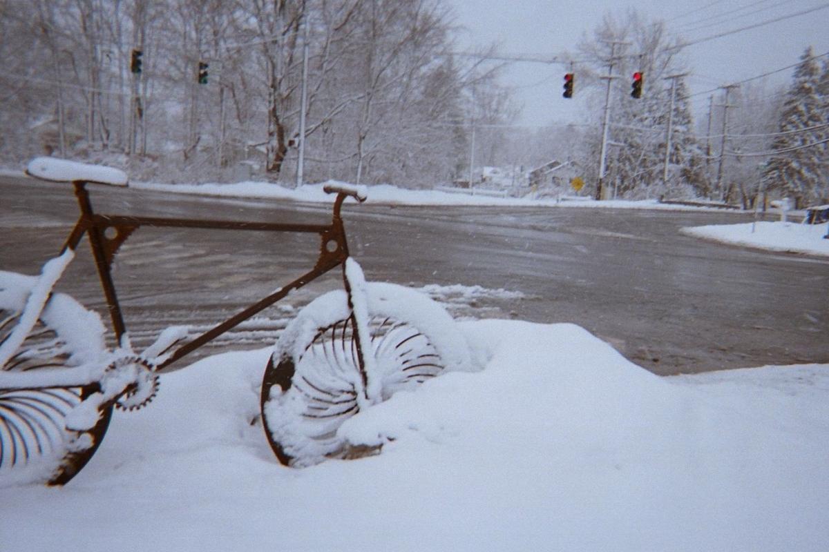 Photo of Winter Bike Sculpture at Winslow Place
