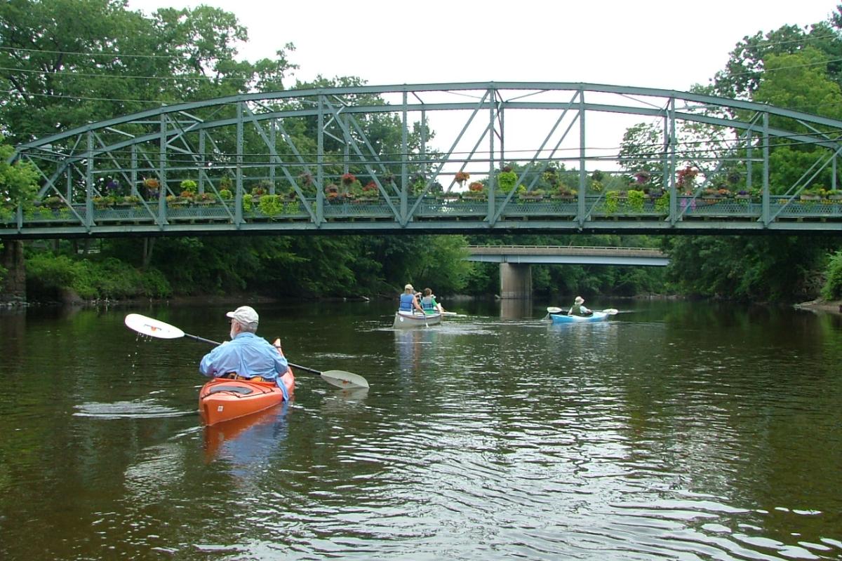 Photo of canoeing on the Farmington River - Drake Hill Flower Bridge
