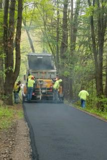 Photo of construction on Simsbury portion of Bike Trail